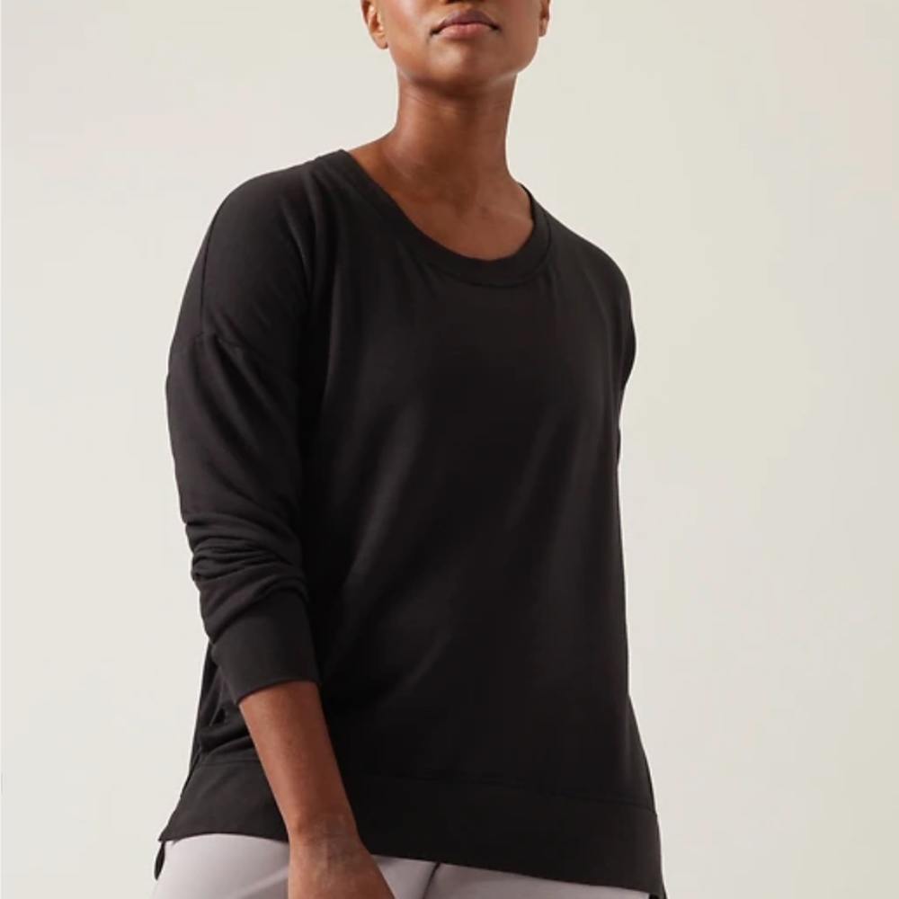 Athleta Coaster Luxe Sweatshirt Black - Medium